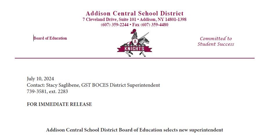  Superintendent Appointment