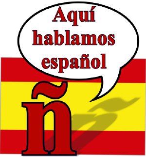 aqui hablamos espanol, spanish flag as background