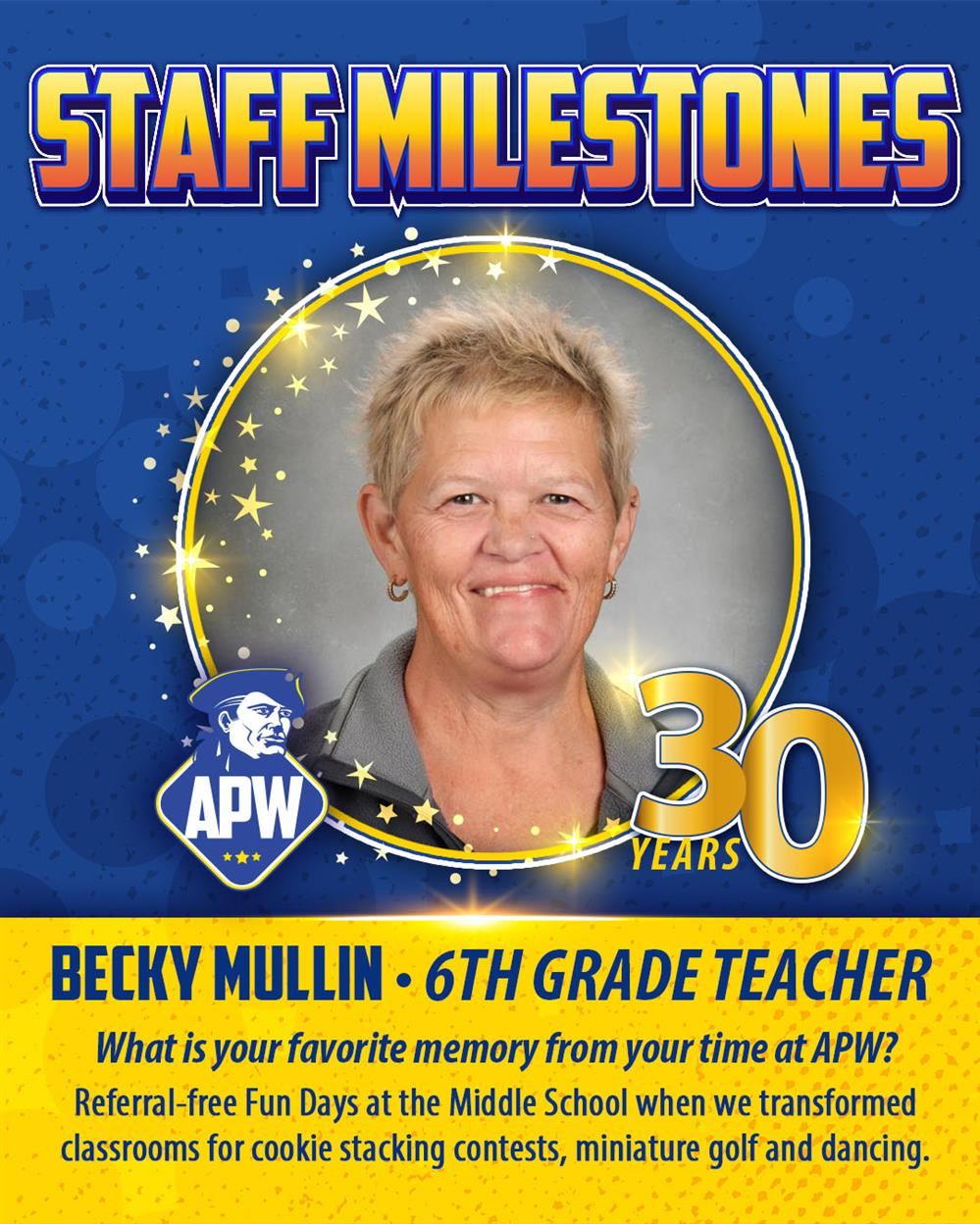  Photo of sixth grade teacher, Rebecca Mullin