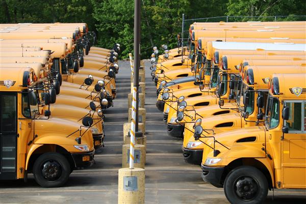buses at the bus garage