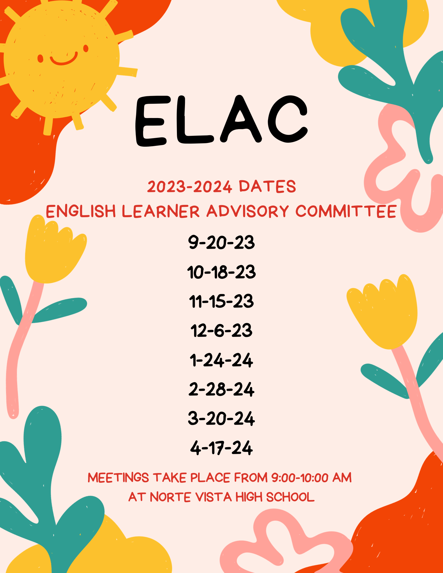 2023-2024 ELAC Meetings