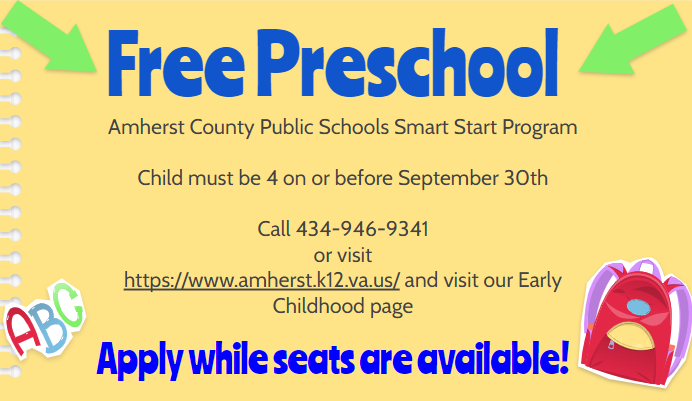 This is the image for the news article titled Free Preschool Opportunities! 