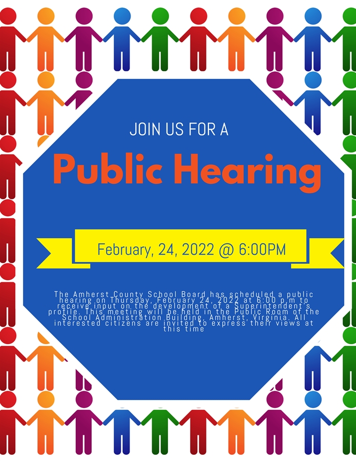 This is the image for the news article titled Public Hearing on Superintendent's Search