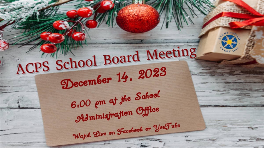 This is the image for the news article titled Regular School Board Meeting 12.14.23