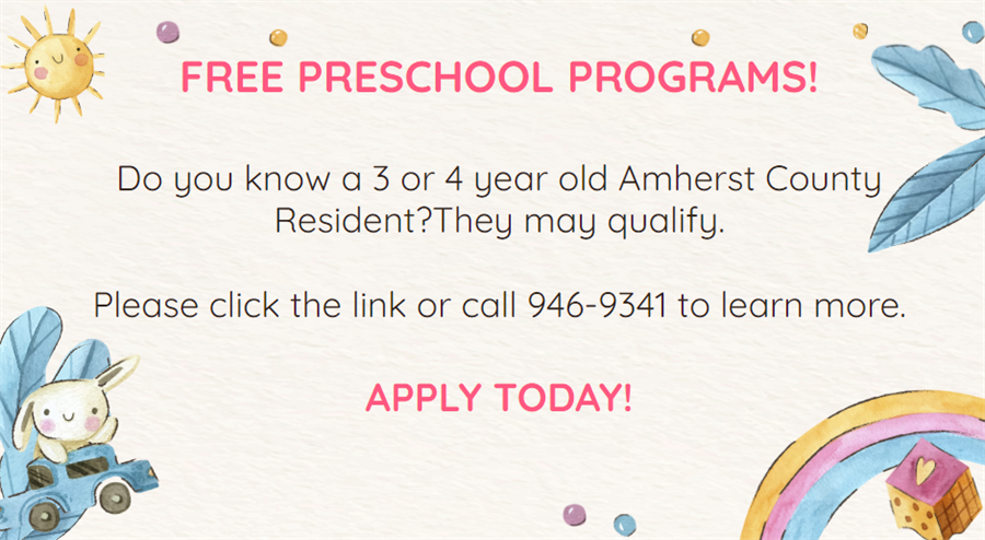 This is the image for the news article titled Free Preschool Opportunities 