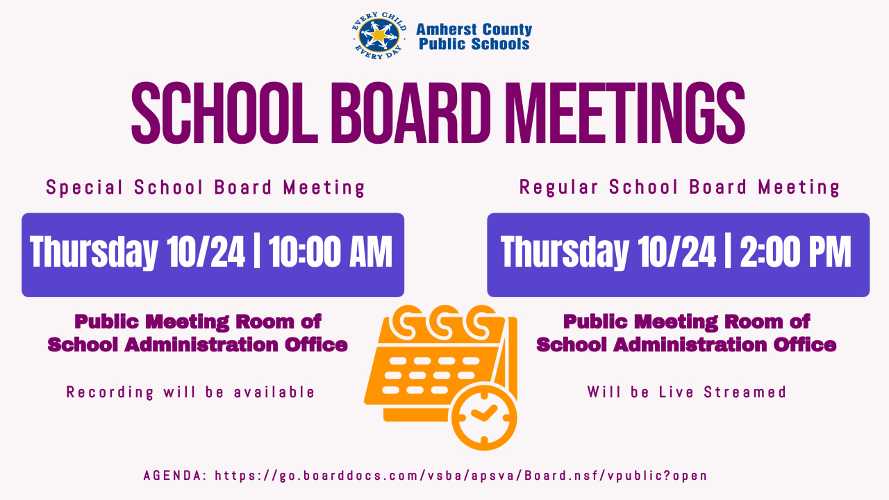 This is the image for the news article titled Special & Regular School Board Meeting 10.24.24