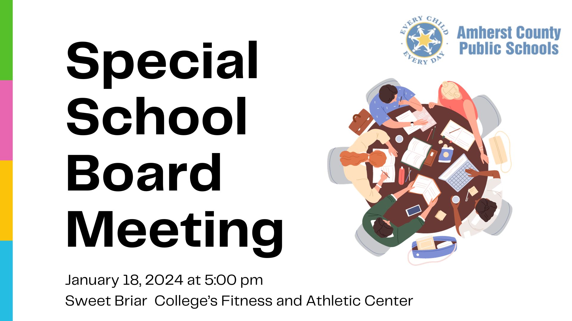 This is the image for the news article titled Special School Board Meeting 1.18.24