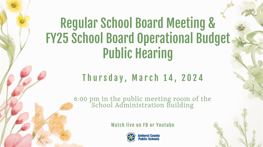 This is the image for the news article titled Regular School Board Meeting 3.14.24