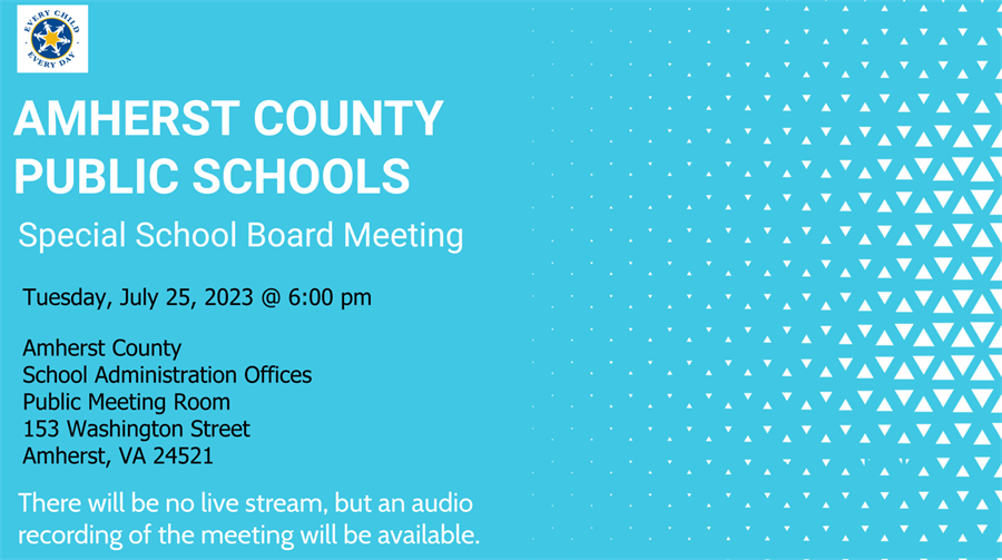 This is the image for the news article titled Special School Board Meeting 7.25.23