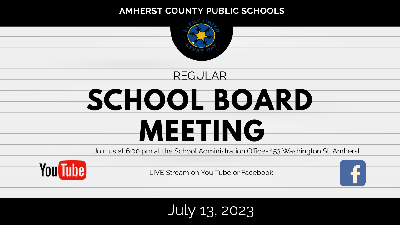 This is the image for the news article titled Regular School Board Meeting 7.13.23