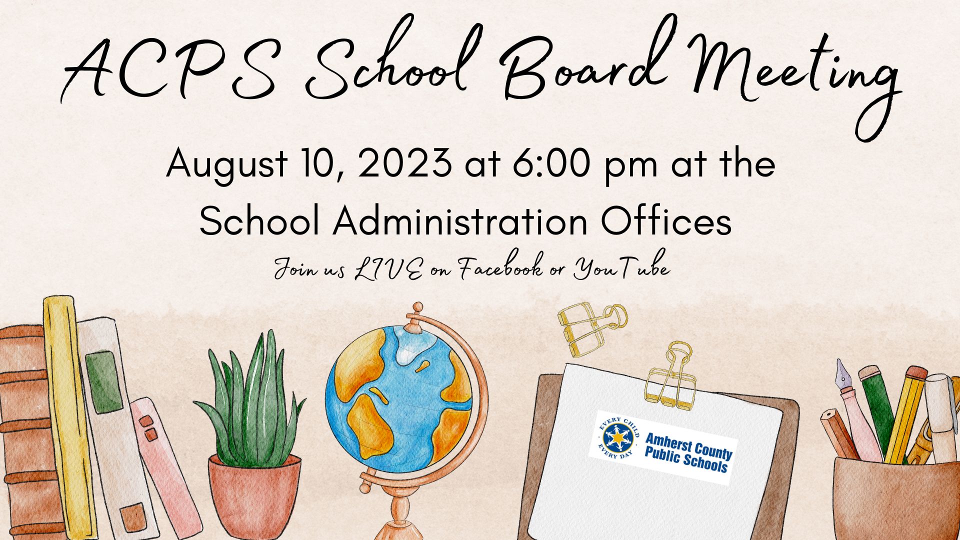 This is the image for the news article titled Special School Board Meeting 8.10.23