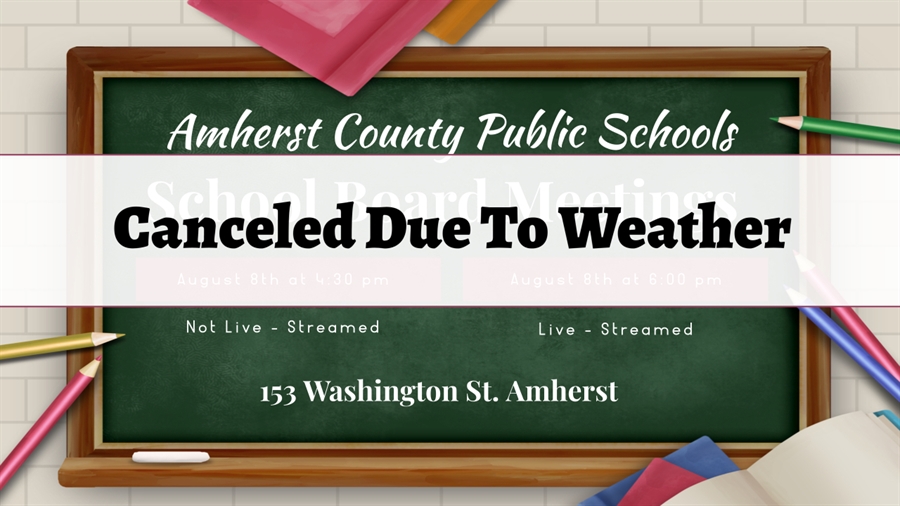 This is the image for the news article titled Cancelled: School Board Meetings 8.8.24