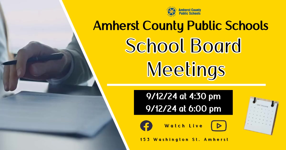 This is the image for the news article titled Special & Regular School Board Meeting 9.12.24