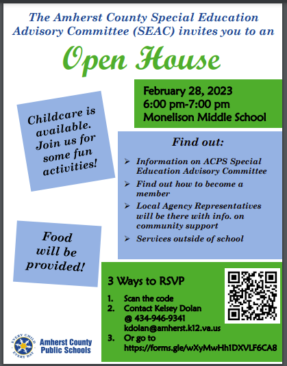This is the image for the news article titled The Amherst County Special Education Advisory Committee - Open House