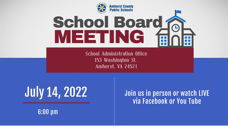 This is the image for the news article titled Regular School Board Meeting 7.14.22