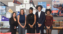 , State Sen. Monica Martinez, center, visited Amityville Memorial High School. thumbnail266890