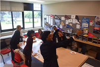 , State Sen. Monica Martinez, center, visited Amityville Memorial High School. thumbnail266893
