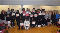 On March 26, Amityville Memorial High School’s varsity boys basketball team was honored for their historic season during the board of education’s meeting at Park Avenue Memorial Elementary School. thumbnail265344