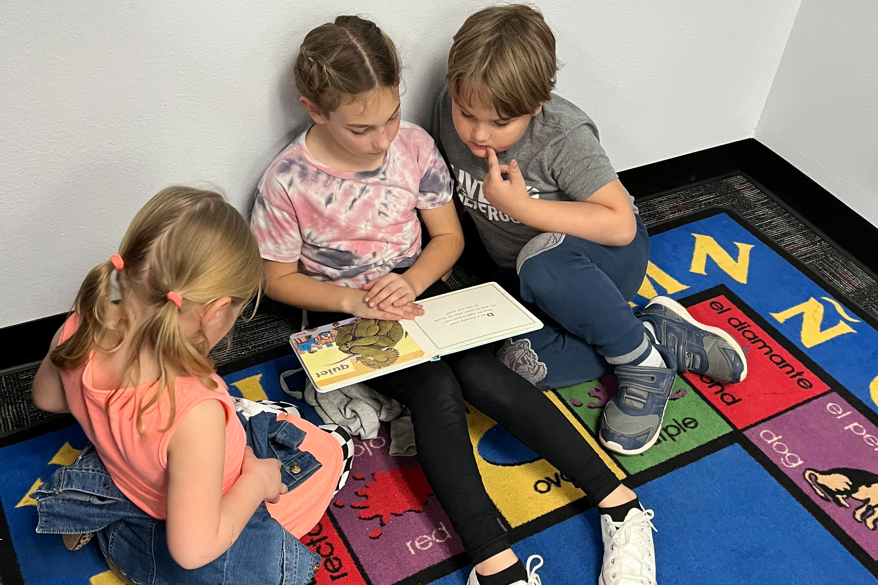 students reading together