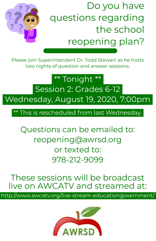 School Reopening Question and Answer Session 8/19/2020