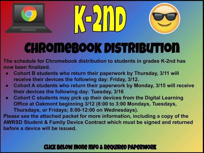 K-2nd Grade Chromebook Distribution