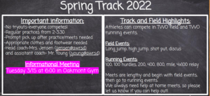 OMS Spring track sign up information