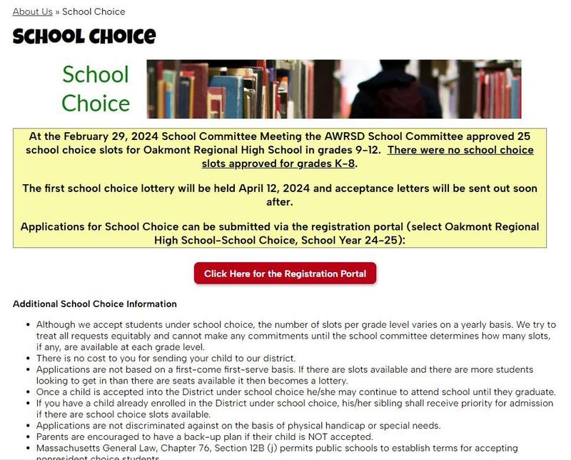 School Choice Open 3/1/2024