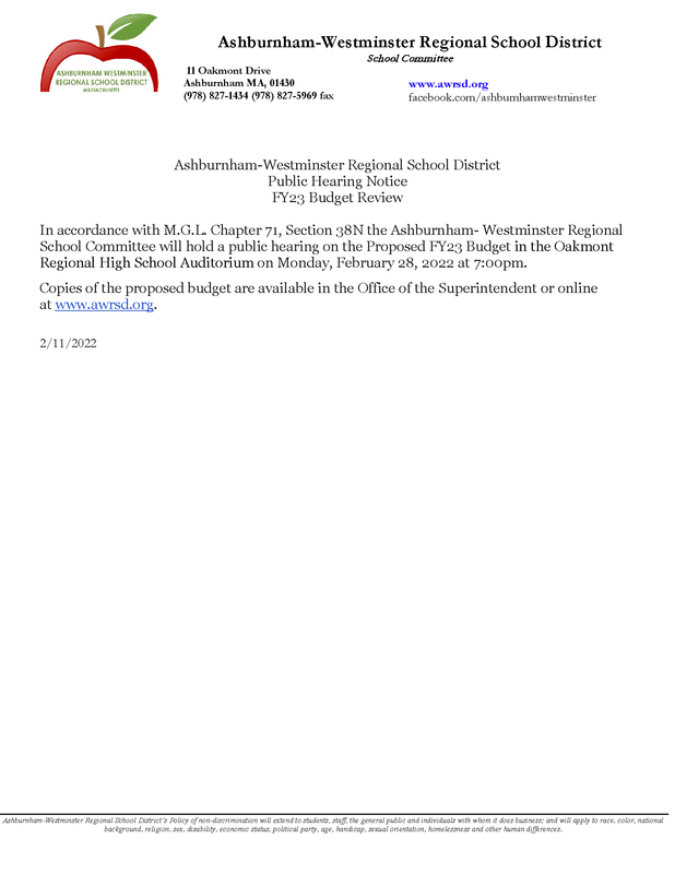 Public Budget Hearing 2/28/2022