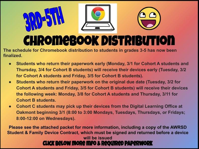 3rd-5th Grade Chromebook Distribution