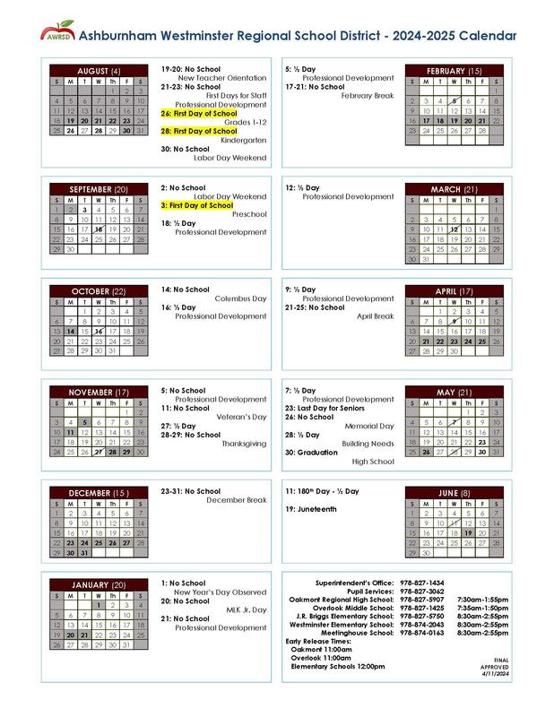 School Year 24/25 Calendar