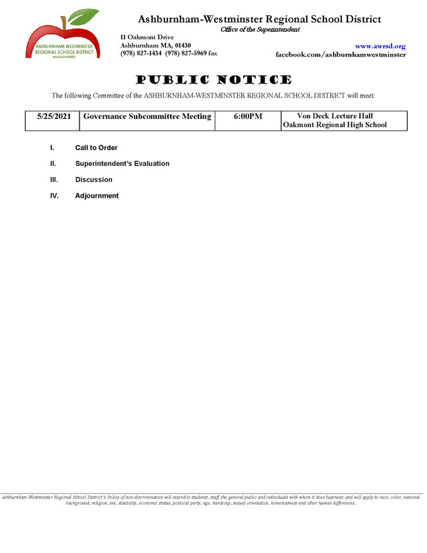 Governance Subcommittee Meeting 5/25/2021