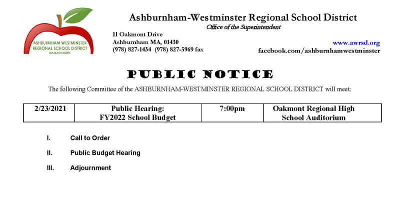 Public Budget Hearing 2/23/2021