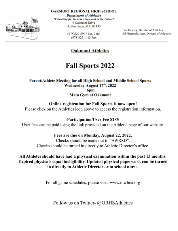 Fall Sports Information