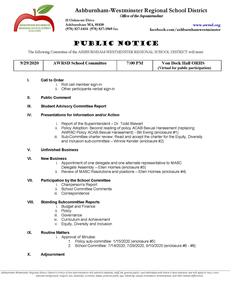 School Committee Meeting 9/29/2020