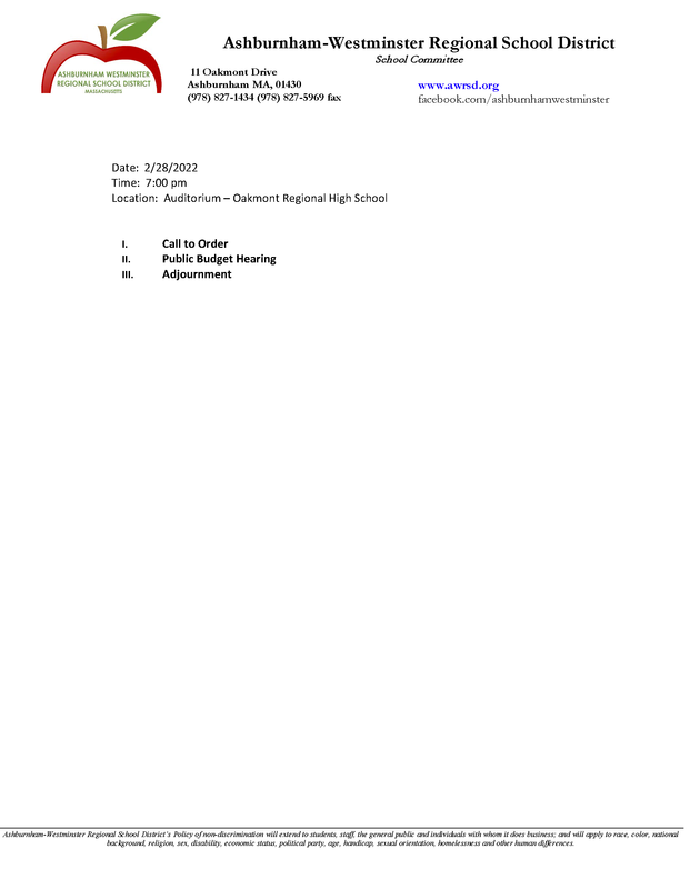School Committee Meeting 2/28/2022