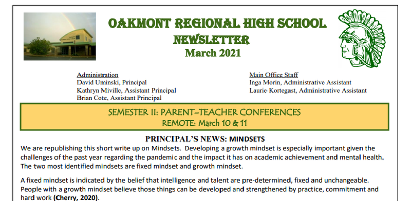 Oakmont Newsletter - March 2021 Edition