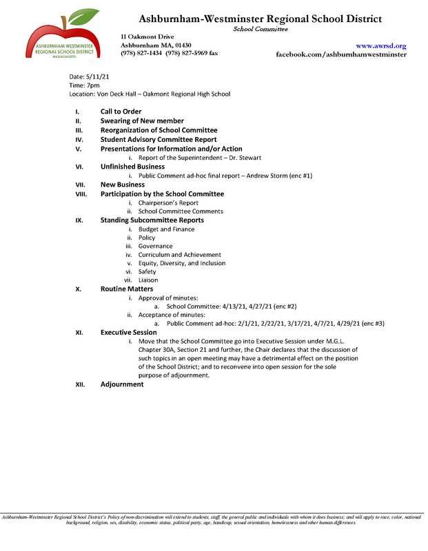 School Committee Meeting 5/11/2021