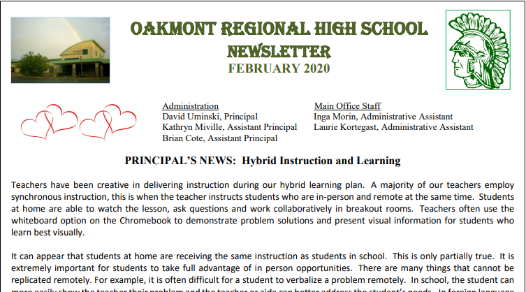 Oakmont Newsletter - February 2021 Edition