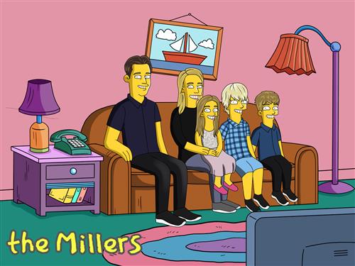 cartoon image of Siri Miller's family 