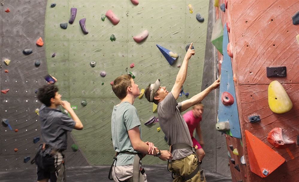 High School Students at Island Rock Gym