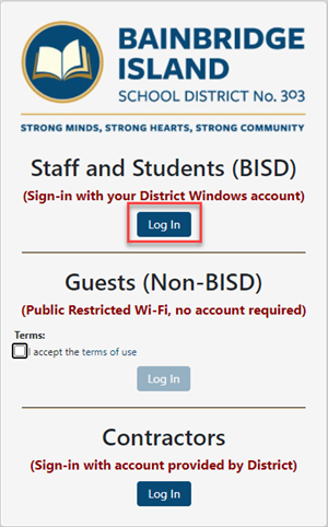 Staff and Students Login