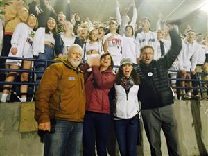 Community cheering for a sports game 