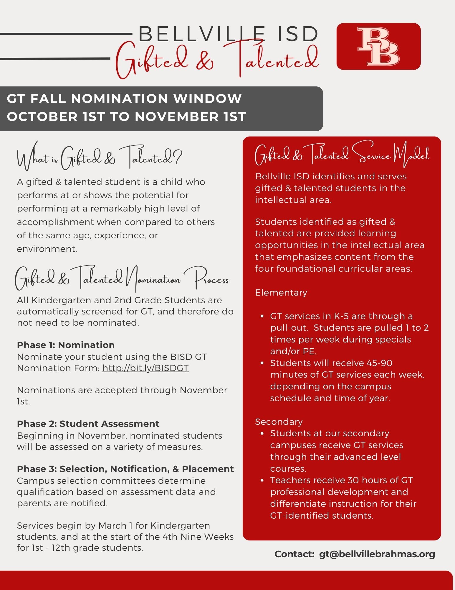 GT fall nominations