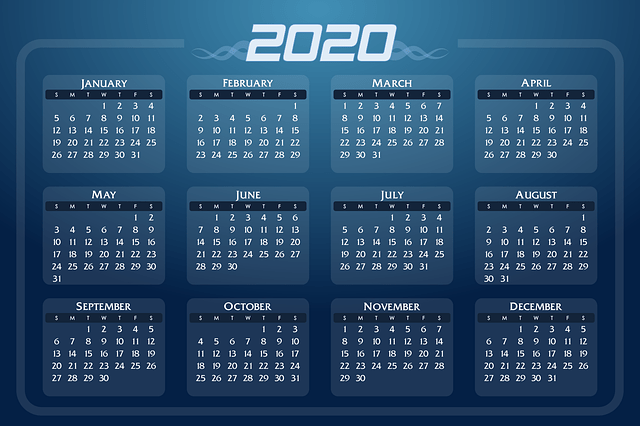 2020 year calendar