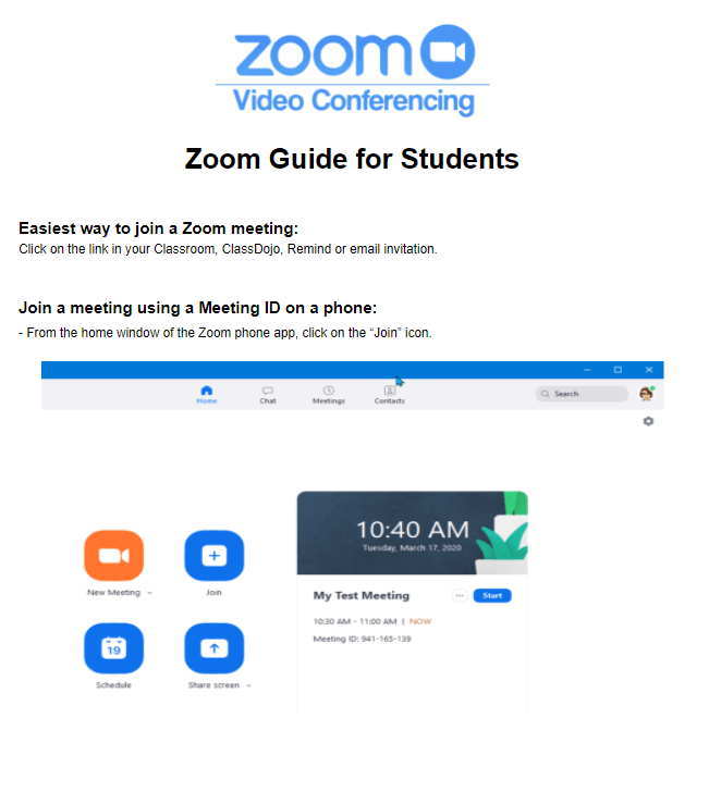 cover of Zoom instructions