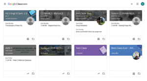 8 Google Classroom cards