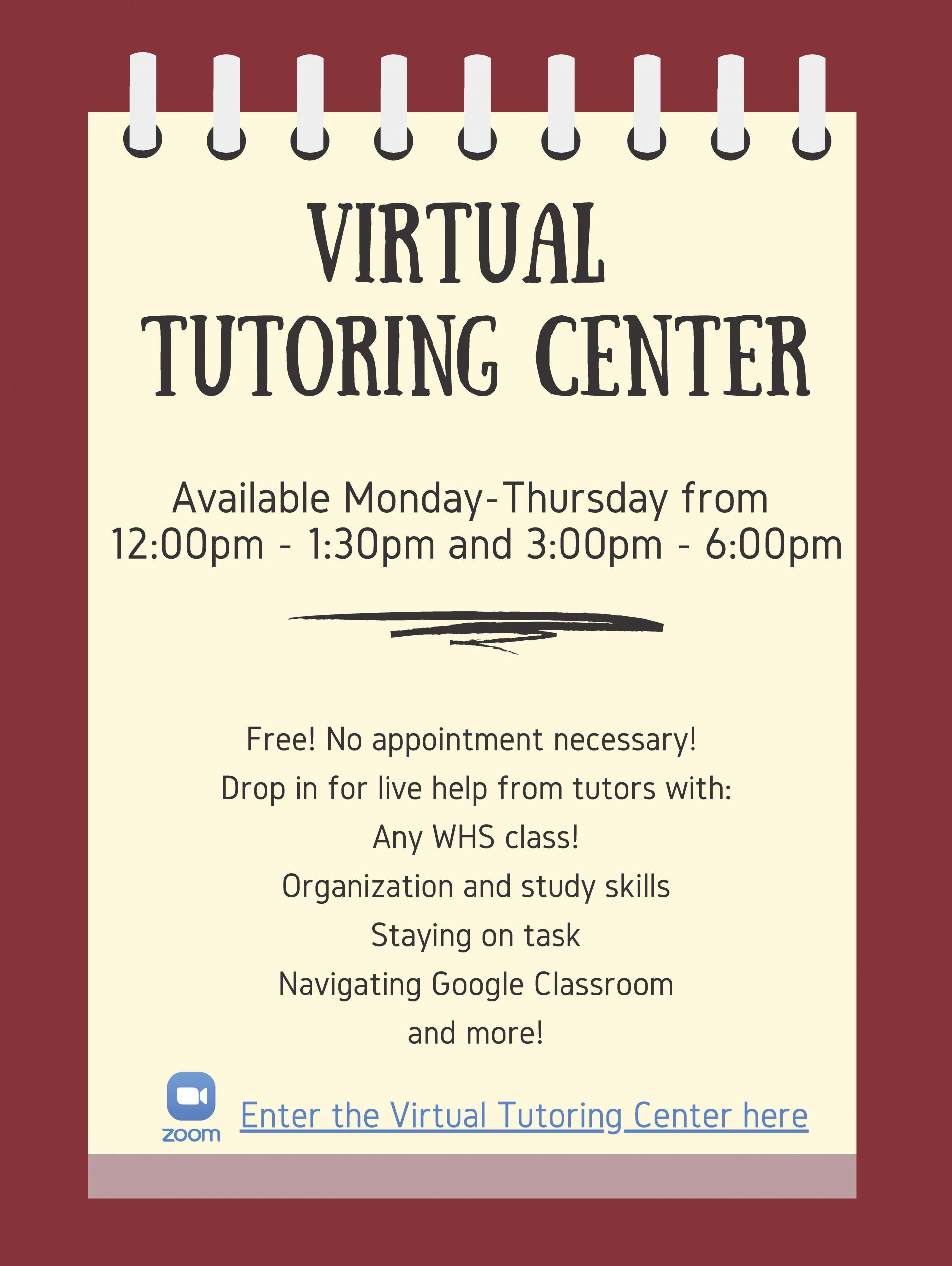 Willamette High School Tutoring Center poster