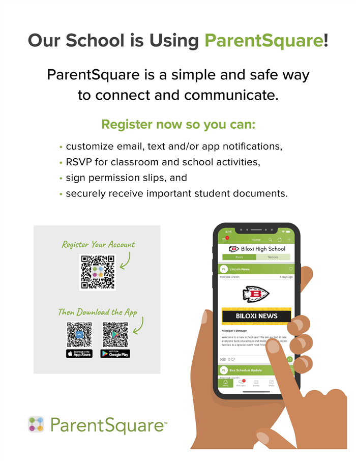 Register now for Parent Square