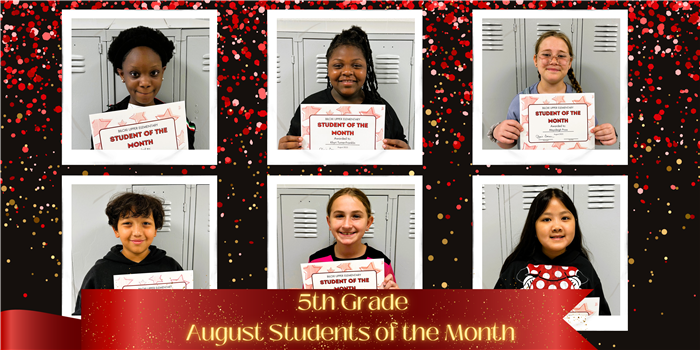 5th Grade August Students of the Month