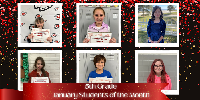 5th Grade January Students of the Month